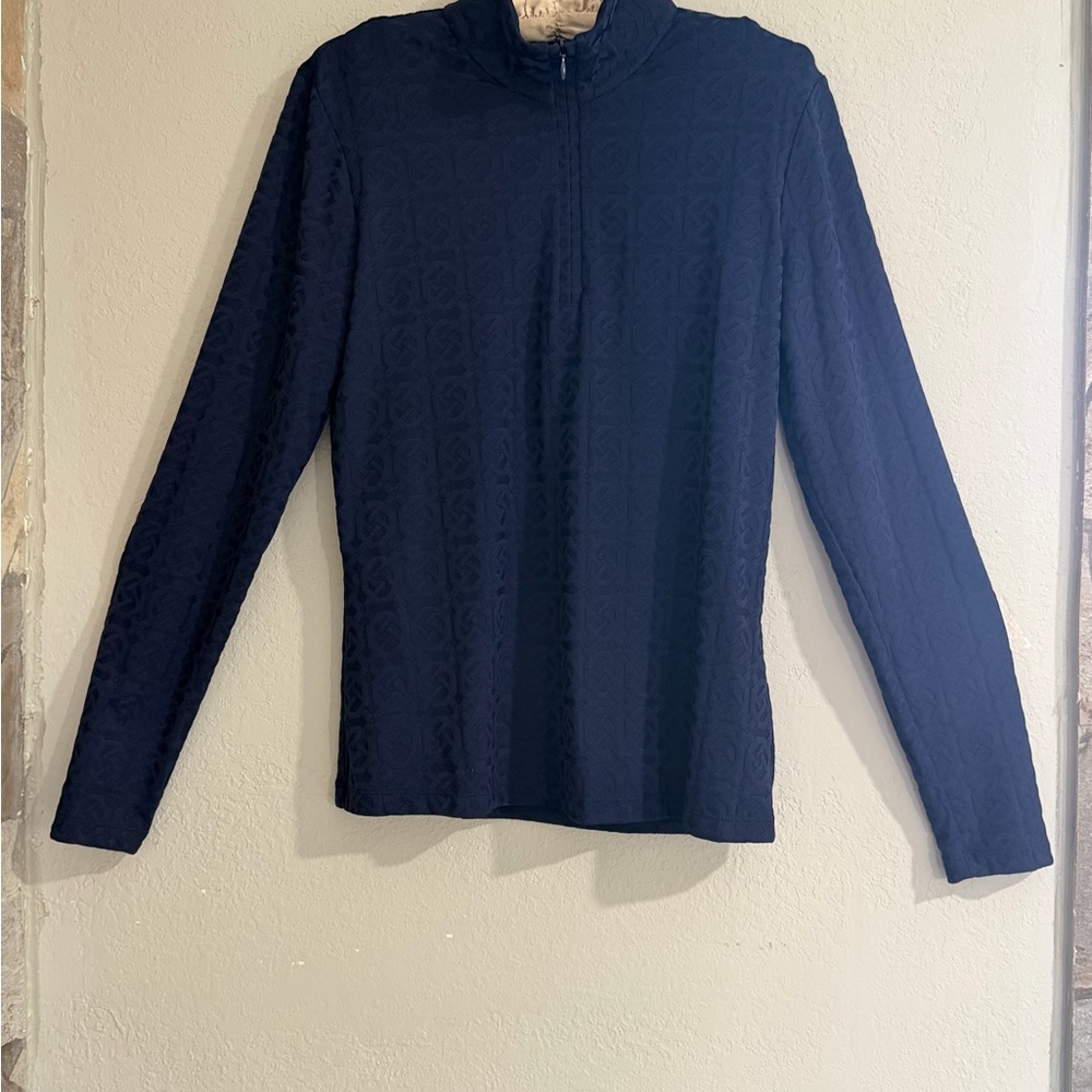 J. McLaughlin Textured Navy Top - Picture 2 of 9